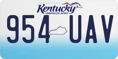 KY license plate 954UAV