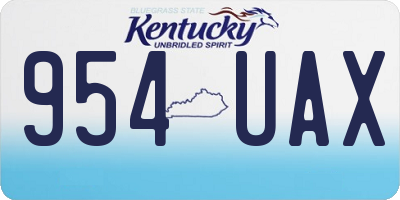 KY license plate 954UAX