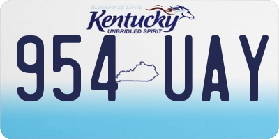 KY license plate 954UAY