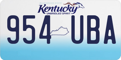 KY license plate 954UBA