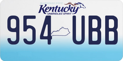 KY license plate 954UBB