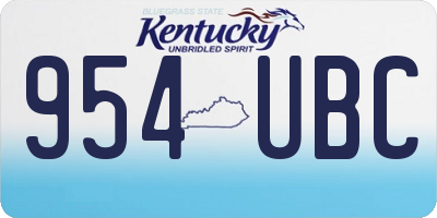 KY license plate 954UBC