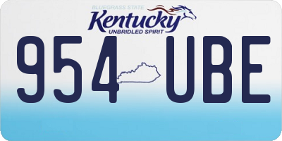 KY license plate 954UBE