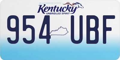 KY license plate 954UBF