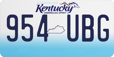 KY license plate 954UBG