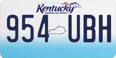 KY license plate 954UBH