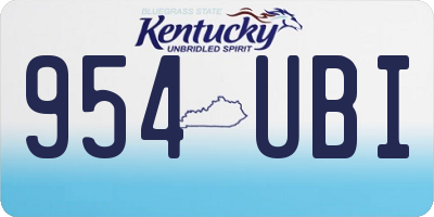 KY license plate 954UBI