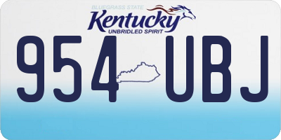 KY license plate 954UBJ