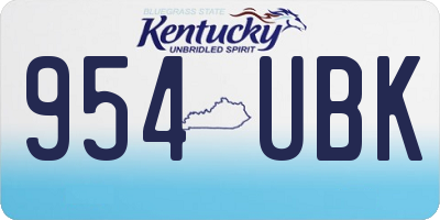 KY license plate 954UBK