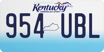 KY license plate 954UBL