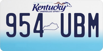 KY license plate 954UBM