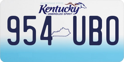 KY license plate 954UBO