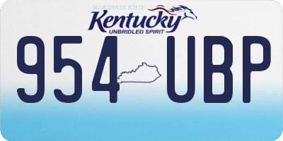 KY license plate 954UBP