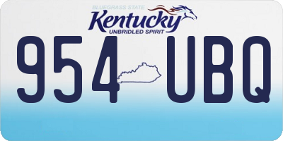 KY license plate 954UBQ