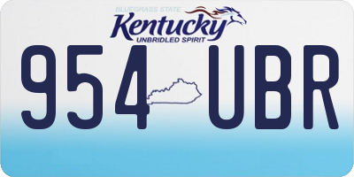 KY license plate 954UBR