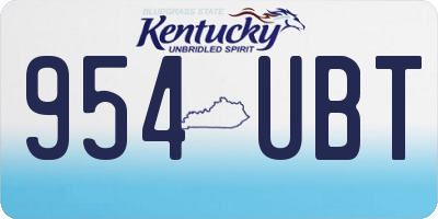 KY license plate 954UBT