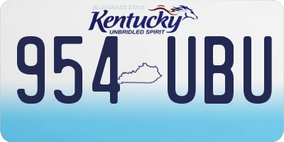 KY license plate 954UBU