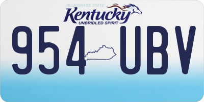 KY license plate 954UBV
