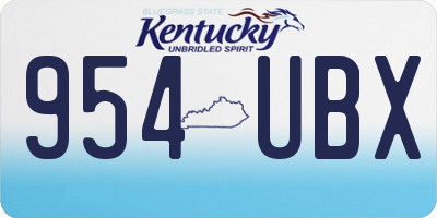 KY license plate 954UBX