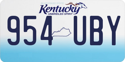 KY license plate 954UBY