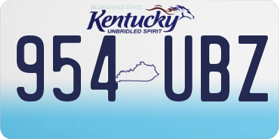 KY license plate 954UBZ