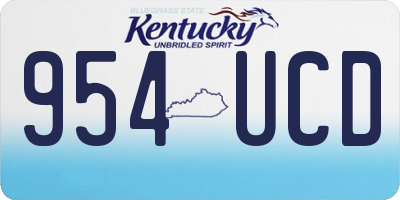 KY license plate 954UCD