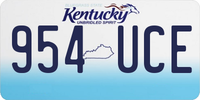 KY license plate 954UCE