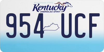 KY license plate 954UCF