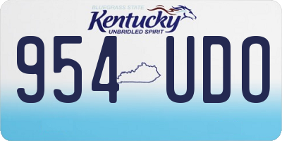KY license plate 954UDO