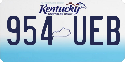 KY license plate 954UEB