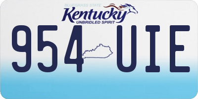 KY license plate 954UIE