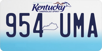 KY license plate 954UMA