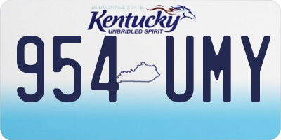 KY license plate 954UMY