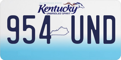 KY license plate 954UND