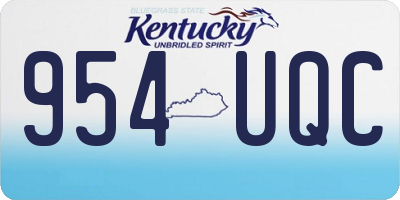 KY license plate 954UQC