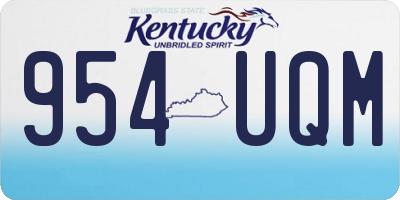 KY license plate 954UQM