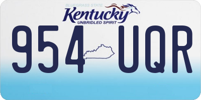 KY license plate 954UQR
