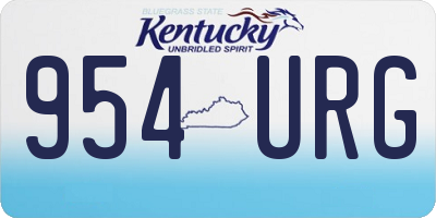 KY license plate 954URG