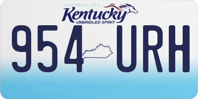 KY license plate 954URH