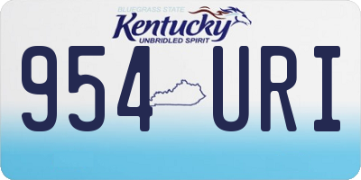KY license plate 954URI