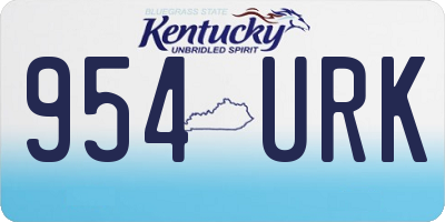 KY license plate 954URK