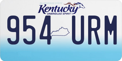KY license plate 954URM