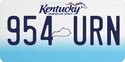 KY license plate 954URN