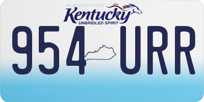 KY license plate 954URR