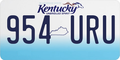 KY license plate 954URU