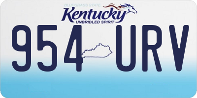 KY license plate 954URV