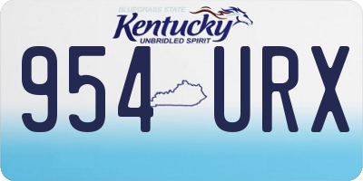 KY license plate 954URX