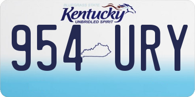 KY license plate 954URY