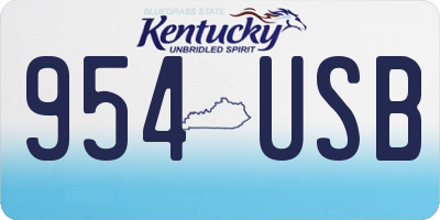 KY license plate 954USB