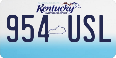 KY license plate 954USL